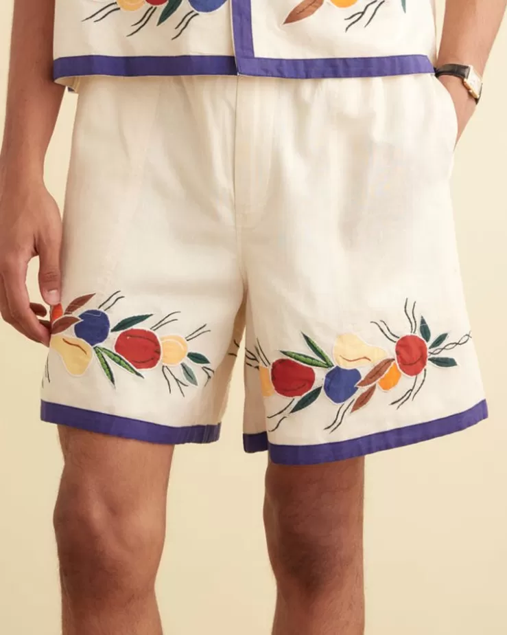 Sale BODE Applique Fruit Bunch Shorts White