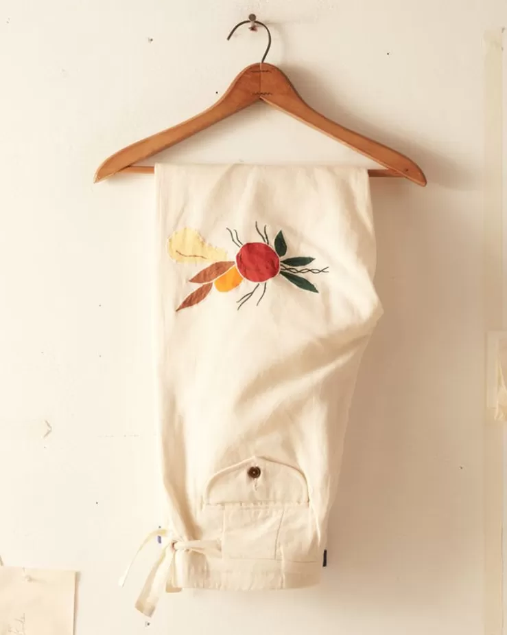 Clearance BODE Applique Fruit Bunch Trousers White