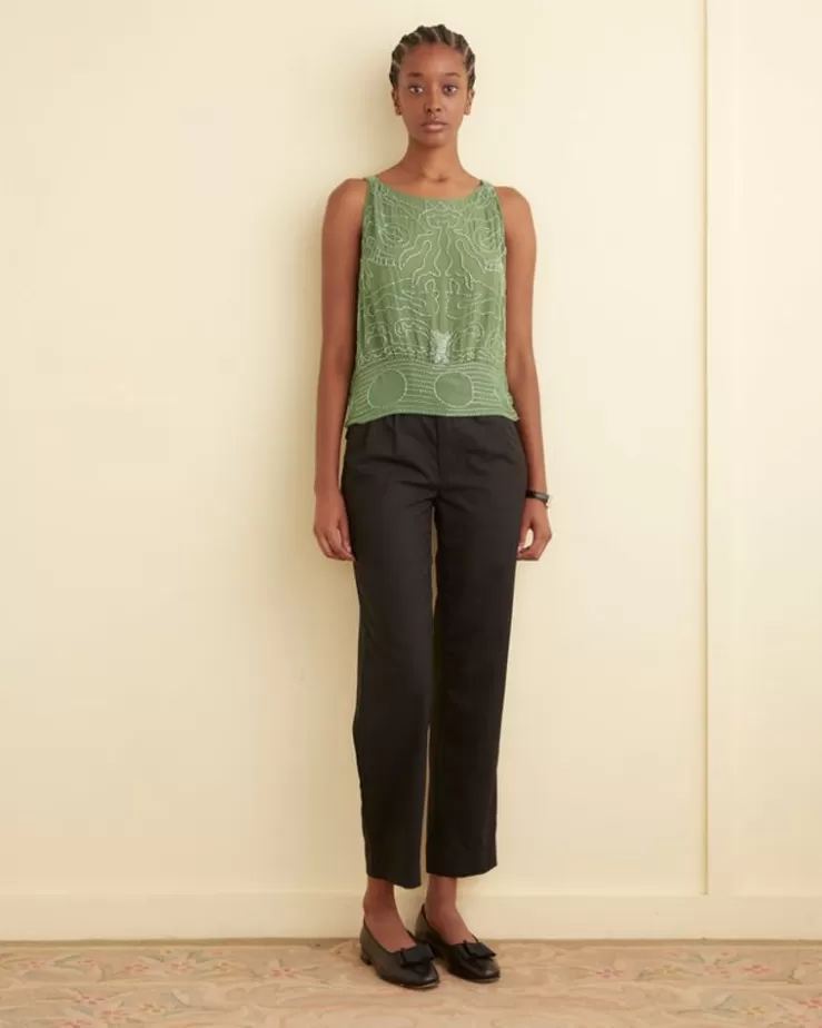 Shop BODE Beaded Myrtle Shirt Green