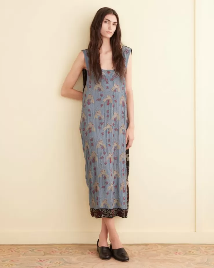 Sale BODE Beaded Tropicbird Duo Dress Blue/Multi