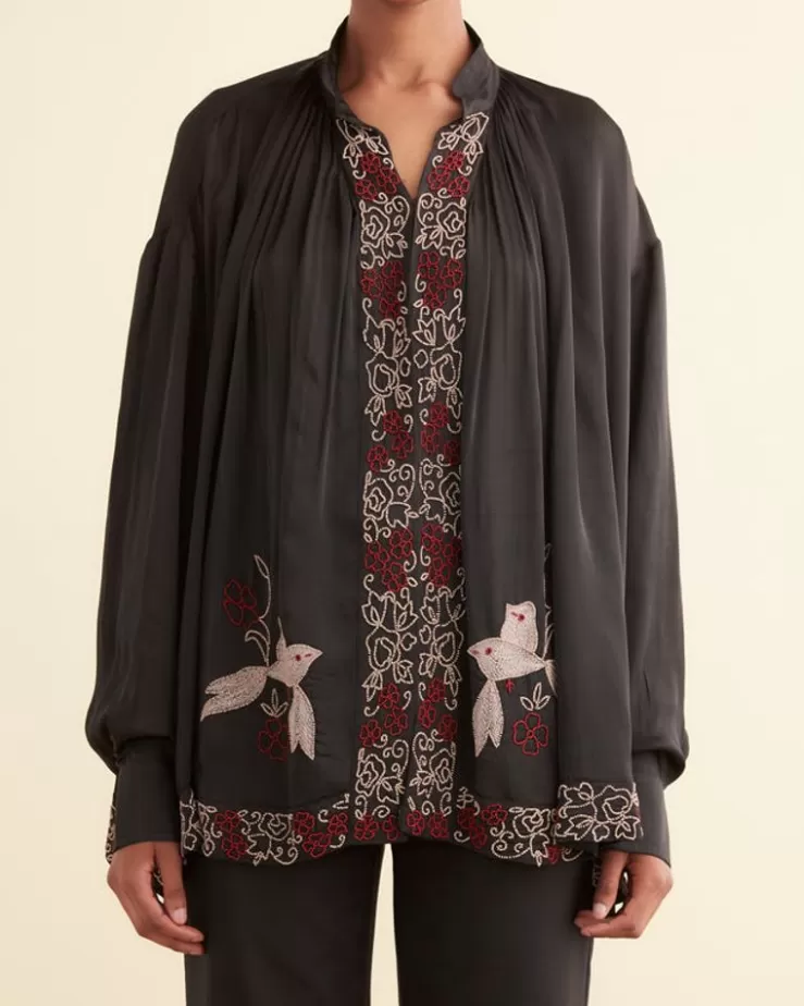 Flash Sale BODE Beaded Tropicbird Shirt Black