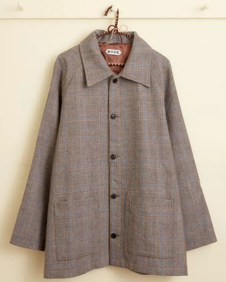 Shop BODE Birdseed Check Jacket - L Brown