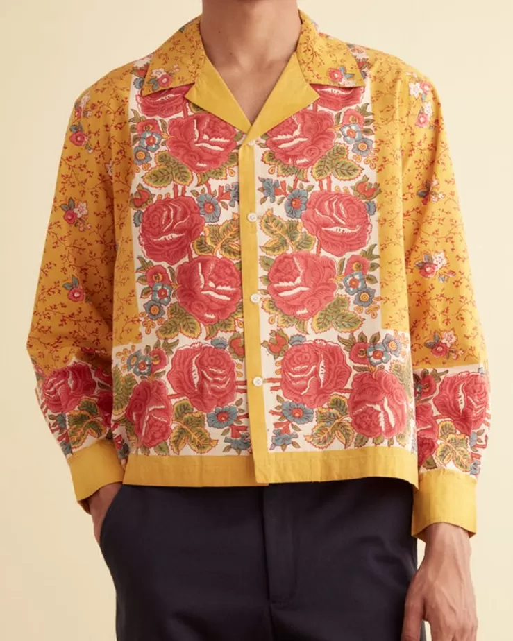 Best BODE Blooming Border Long Sleeve Shirt Yellow