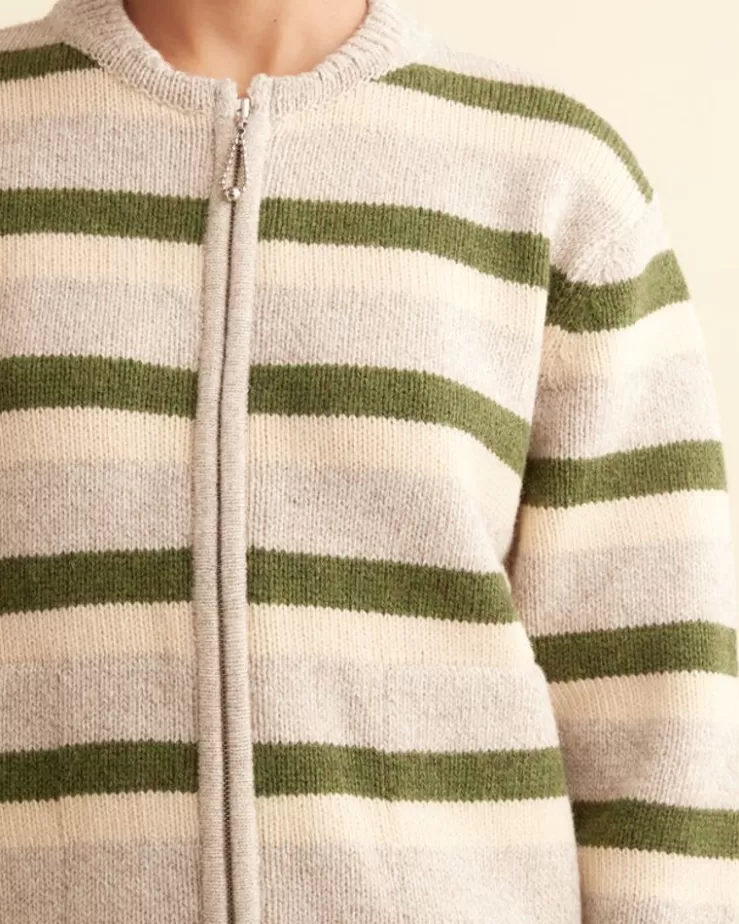 Discount BODE Brewster Cardigan /Green Tan