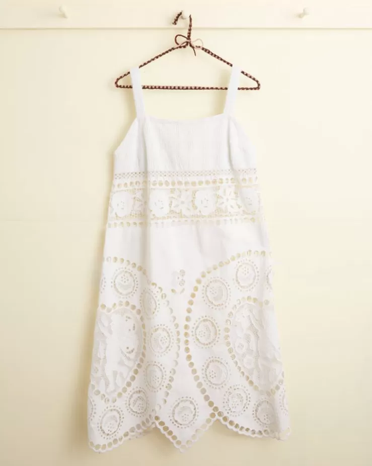 Outlet BODE Broderie Lotus Dress - S White