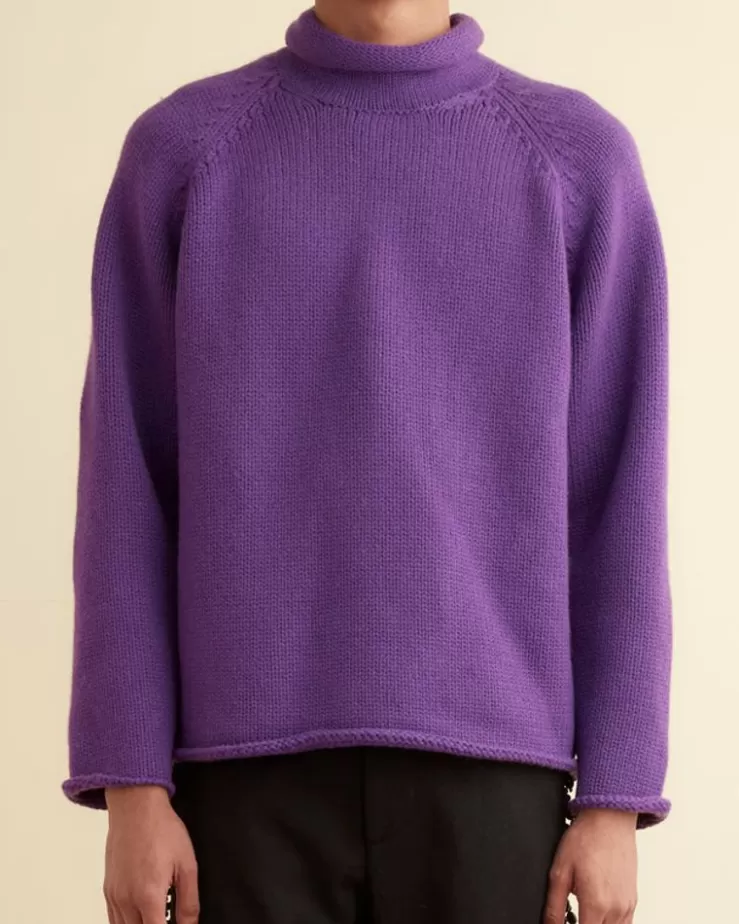 Best Sale BODE Cashmere Roll Neck Sweater - Purple