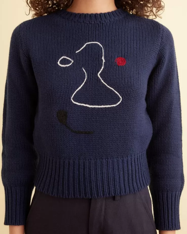 Best Sale BODE Doodle Crewneck Navy