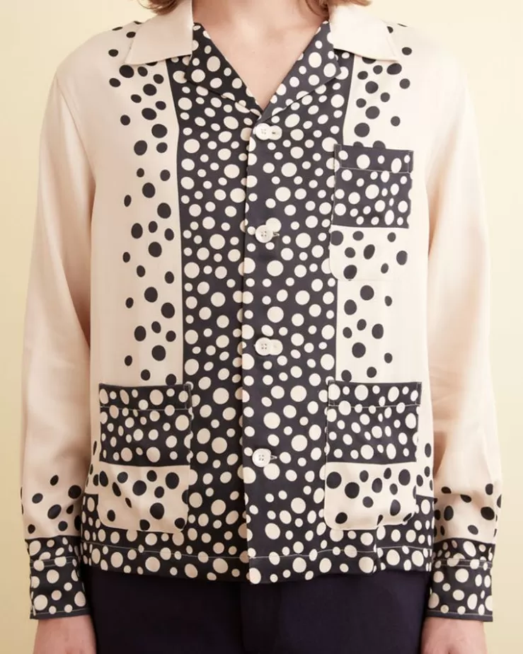 Best Sale BODE Dotty Long Sleeve Shirt Cream