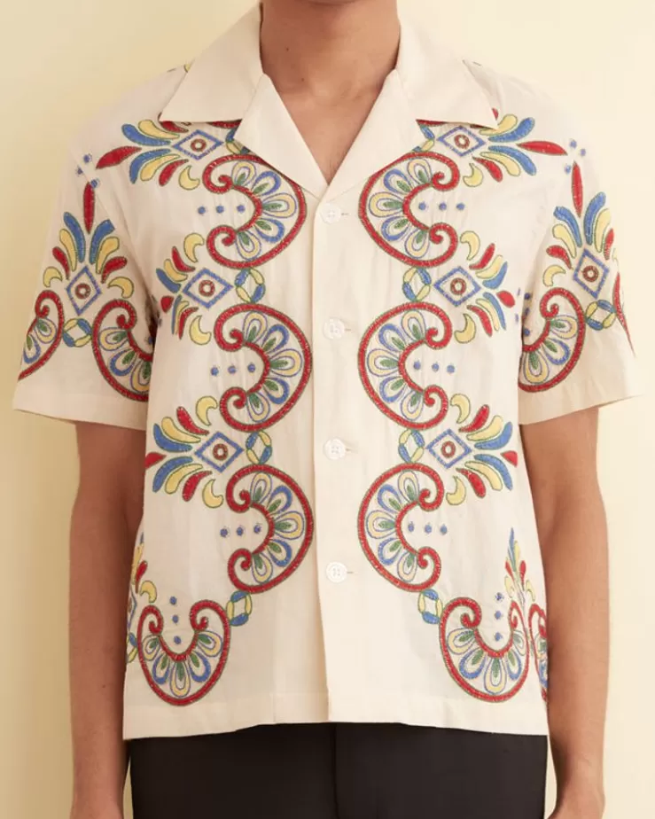 Best Sale BODE Embroidered Carnival Short Sleeve Shirt