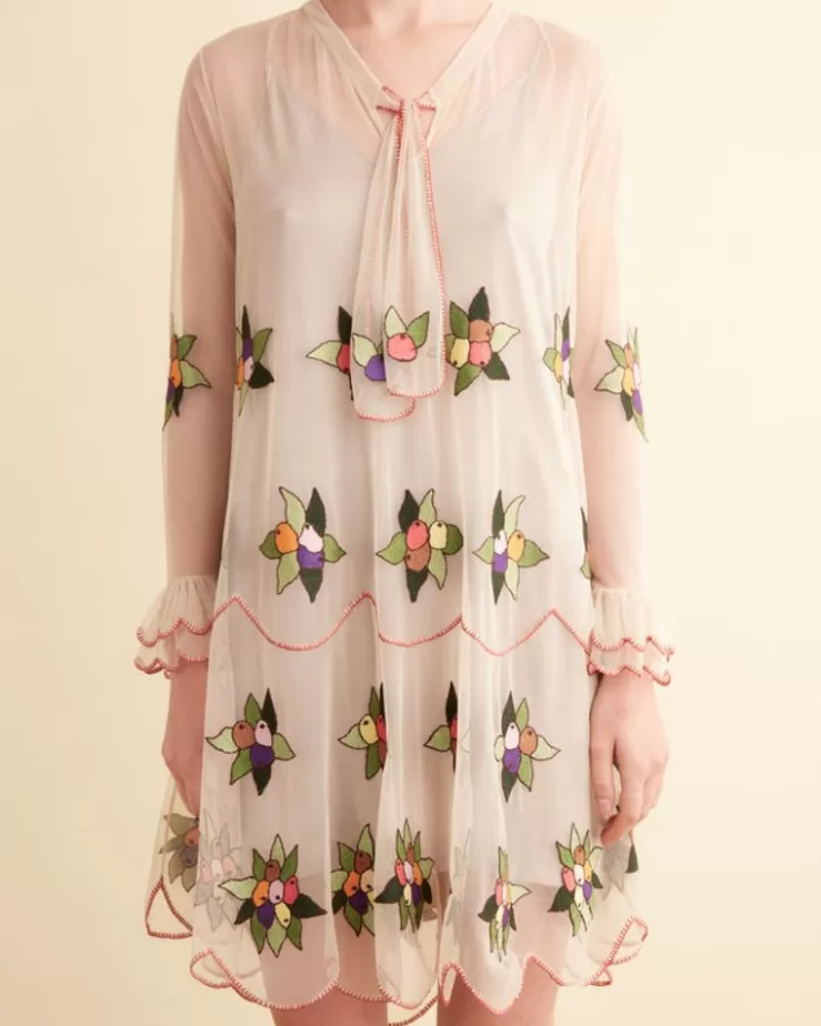 Best BODE Embroidered Suncherry Dress White/Multi