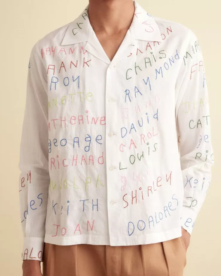 Online BODE Familial Hall Long Sleeve Shirt White