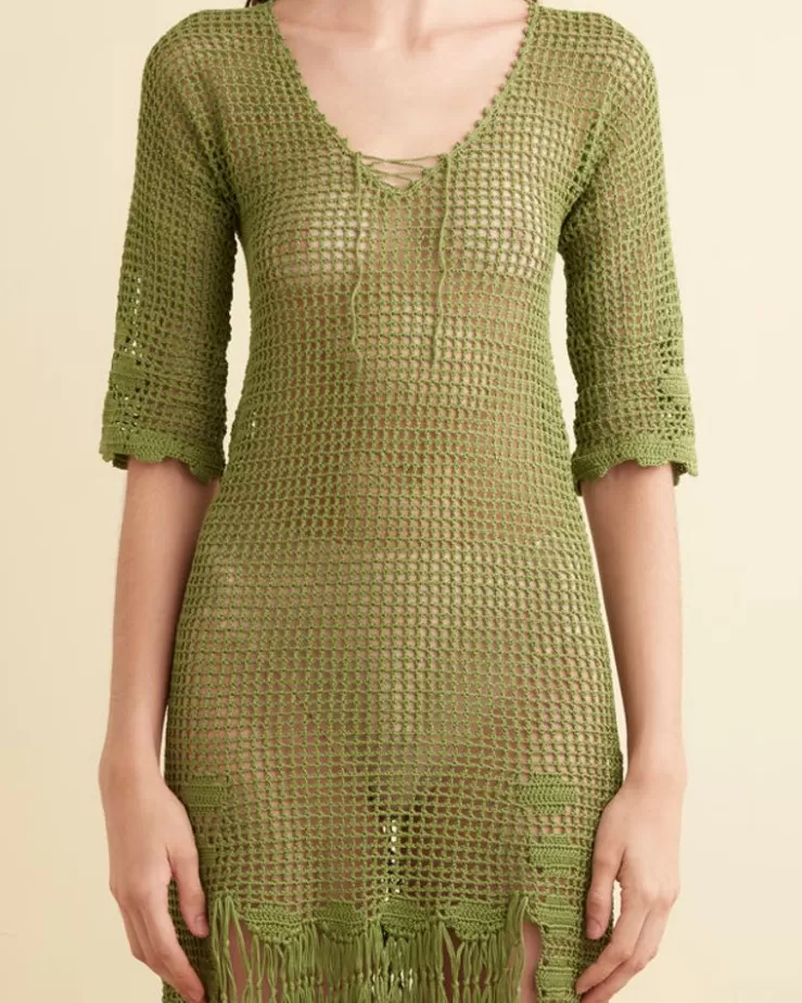 Best Sale BODE Flint Dress - Apple Green