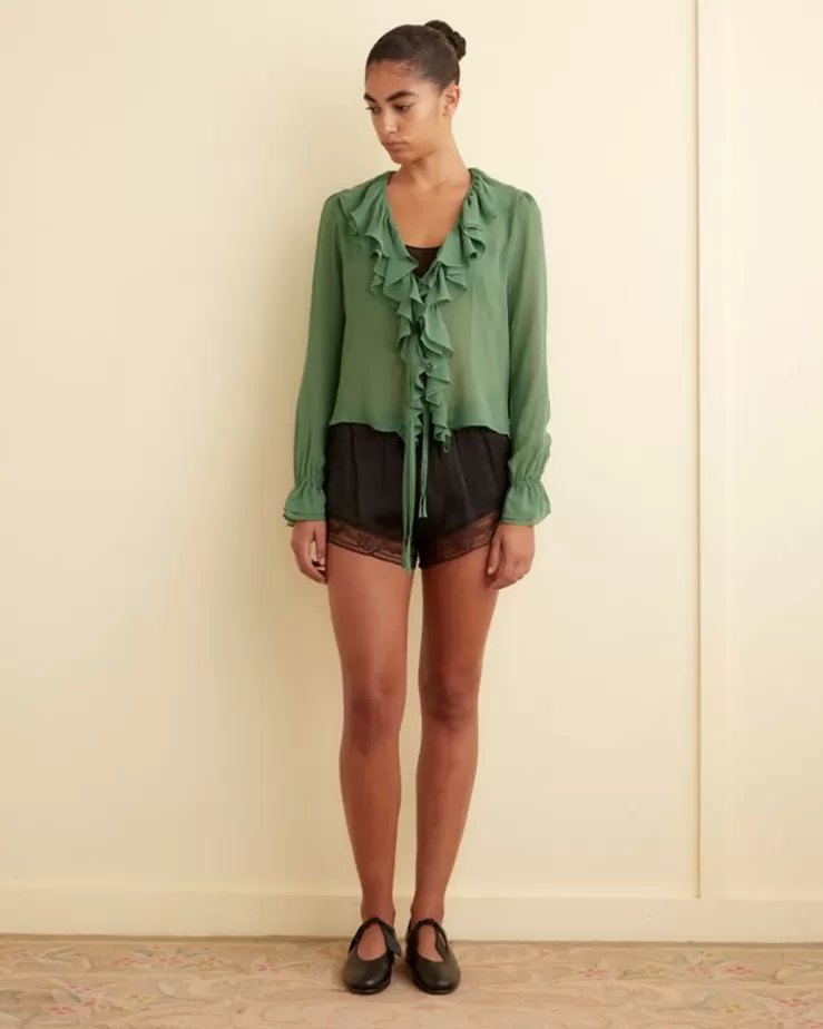 Hot BODE Flounce Blouse Green