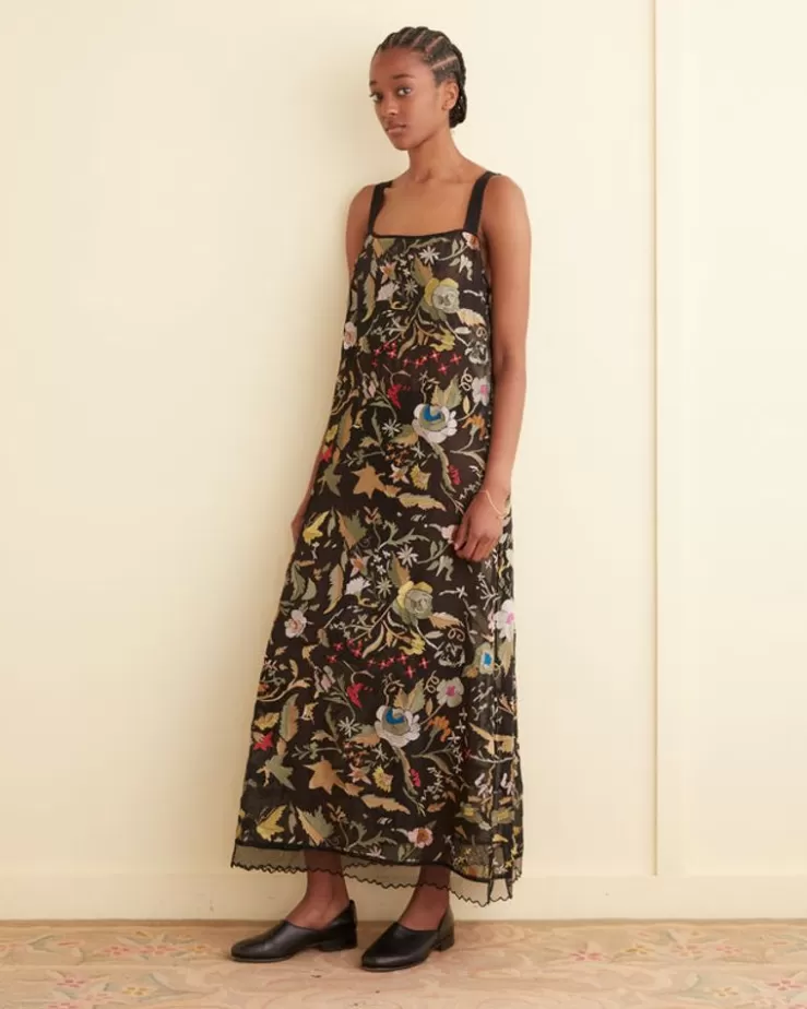 Flash Sale BODE Heirloom Floral Gown Black/Multi