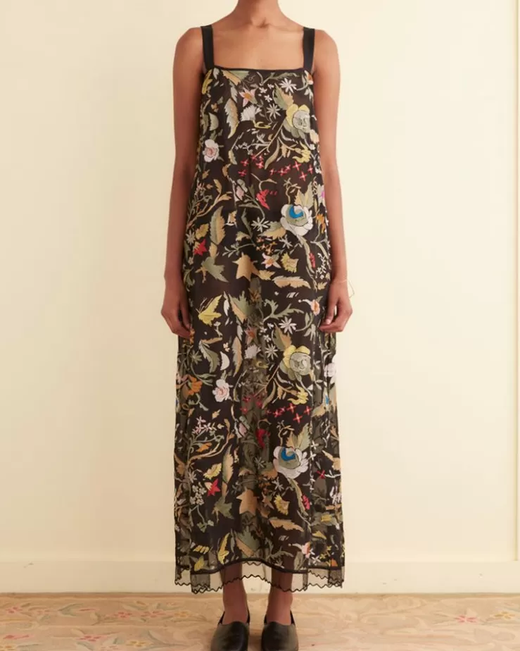 Flash Sale BODE Heirloom Floral Gown Black/Multi