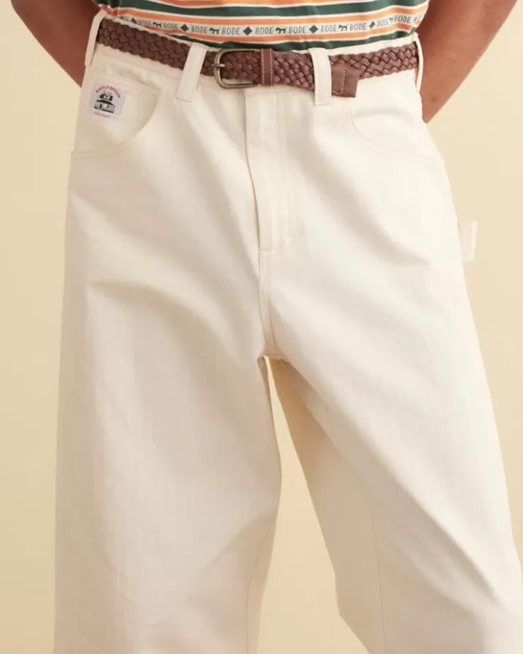 Discount BODE Herringbone Knolly Brook Trousers White