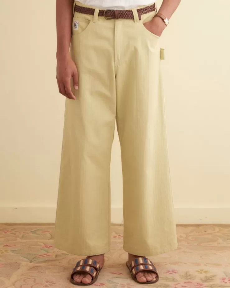 Shop BODE Herringbone Knolly Brook Trousers Green