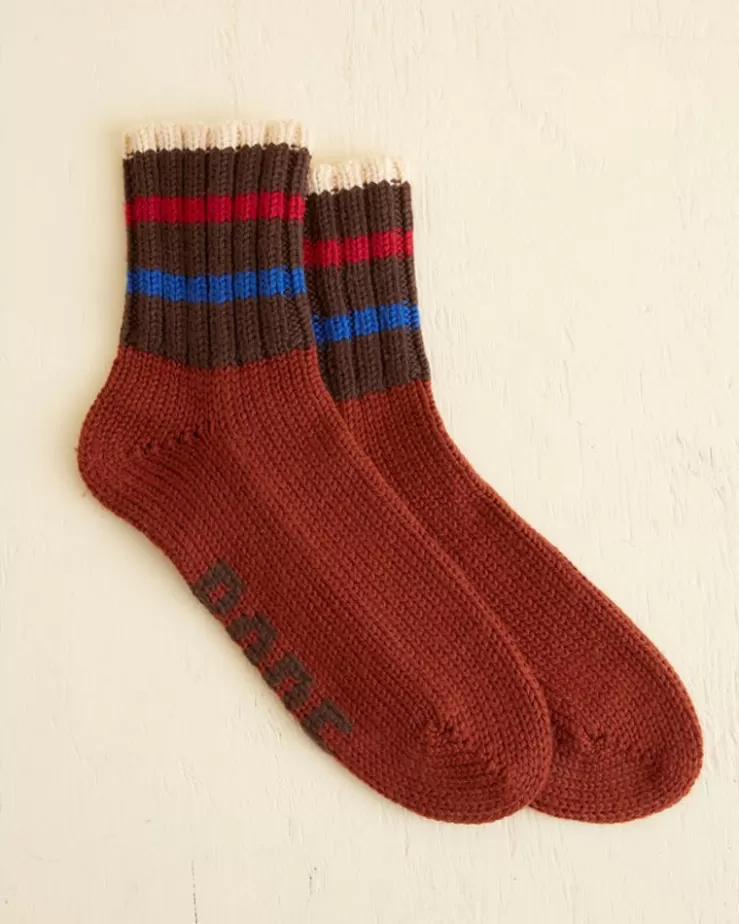 Best Sale BODE Herrington Stripe Socks Brown