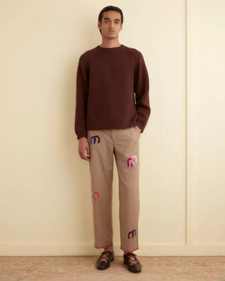 Sale BODE Horseshoe Trousers Oatmeal