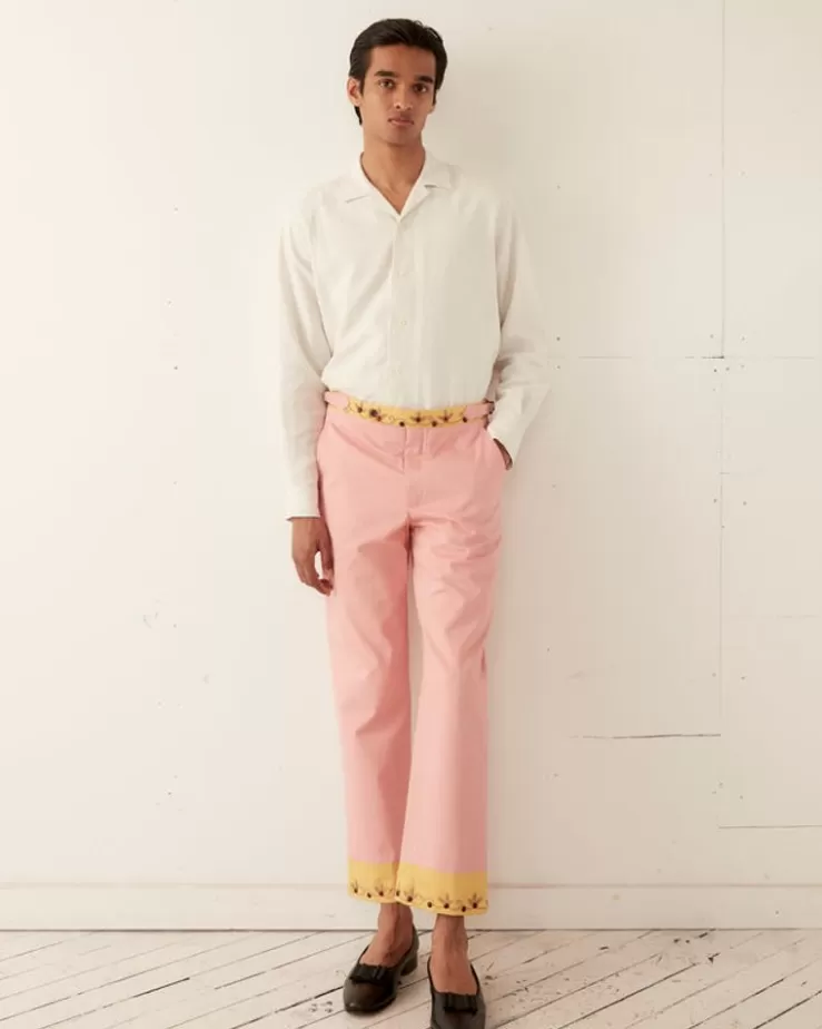 New BODE Jeweled Ivy Trousers Pink