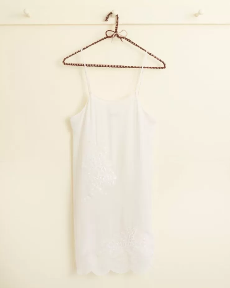 Hot BODE Lace Applique Scallop Slip White