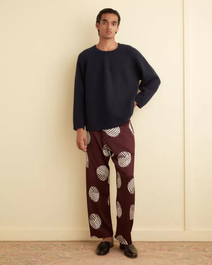 Online BODE Lattice Sphere Pajama Pants Burgundy