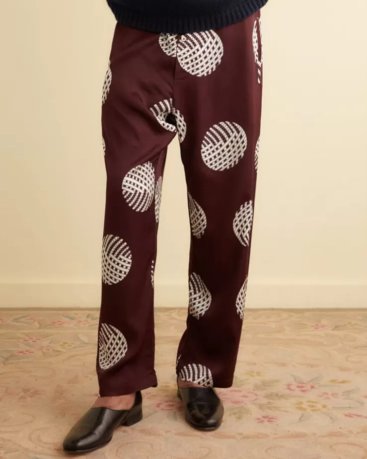 Online BODE Lattice Sphere Pajama Pants Burgundy