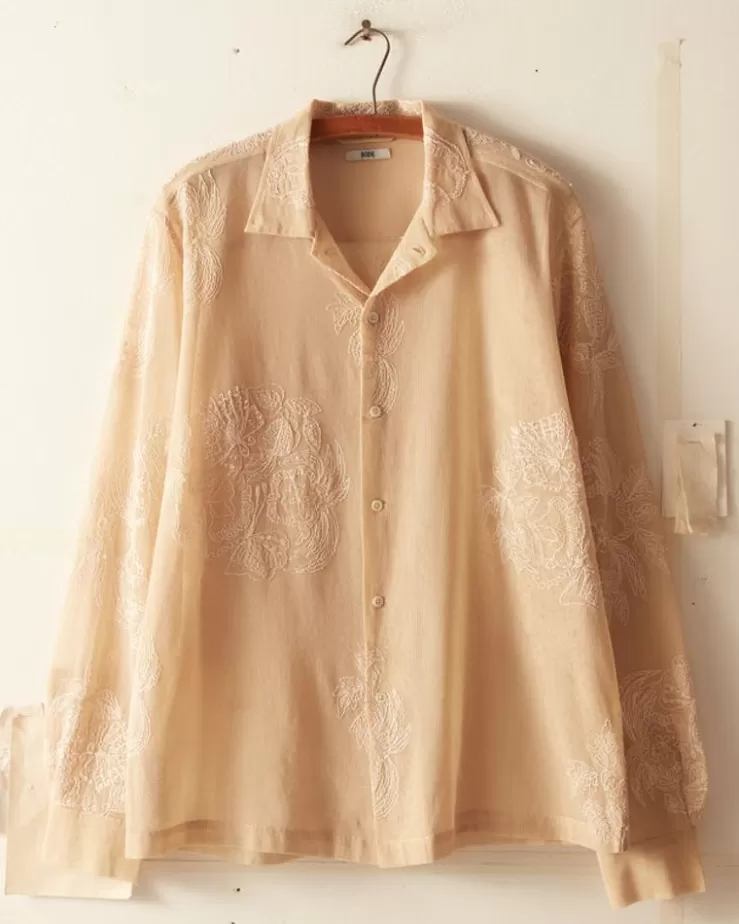 Best Sale BODE Moth Veil Long Sleeve Shirt Ivory