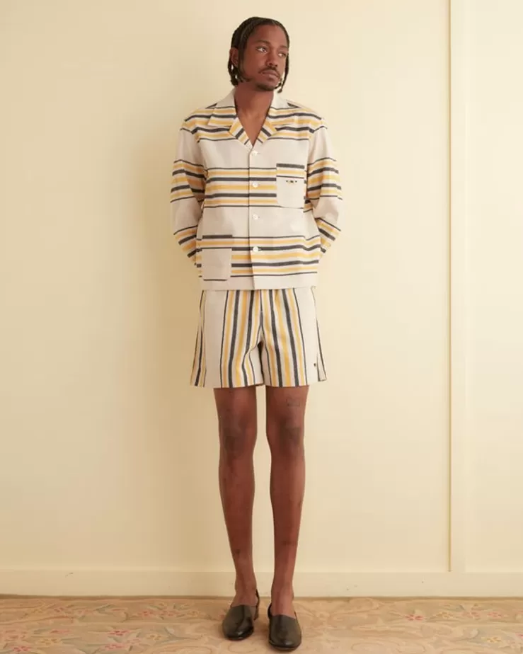 Cheap BODE Namesake Stripe Shorts Ecru/Multi