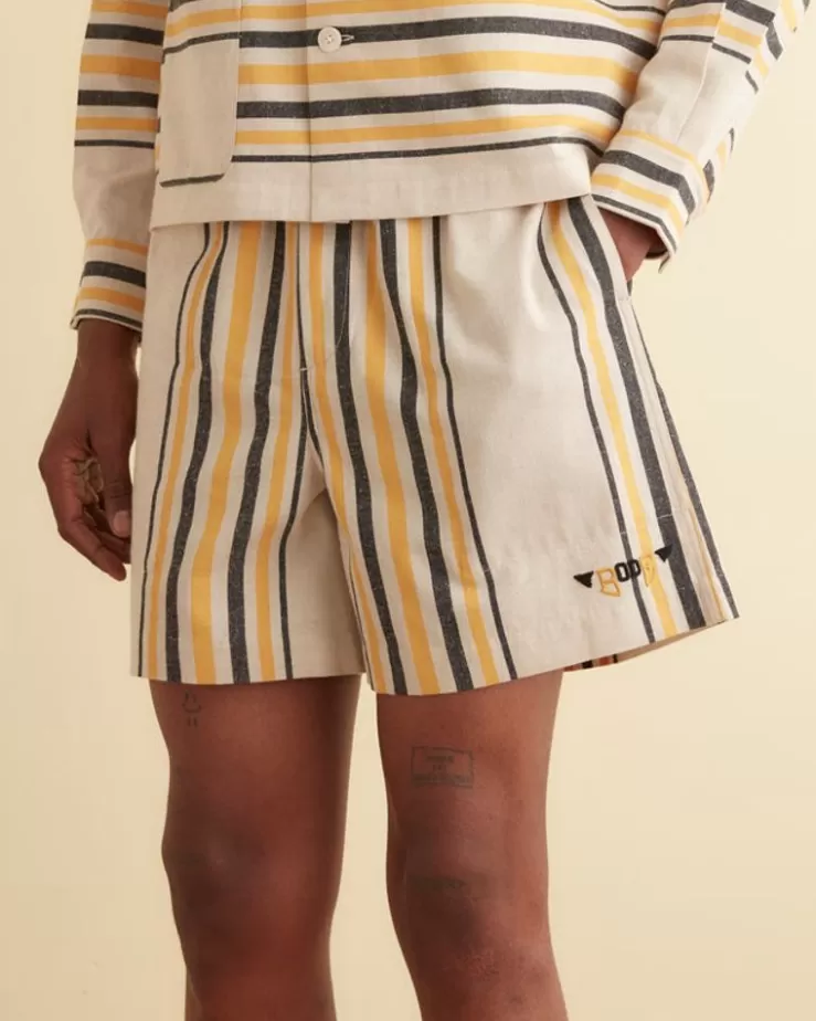 Cheap BODE Namesake Stripe Shorts Ecru/Multi