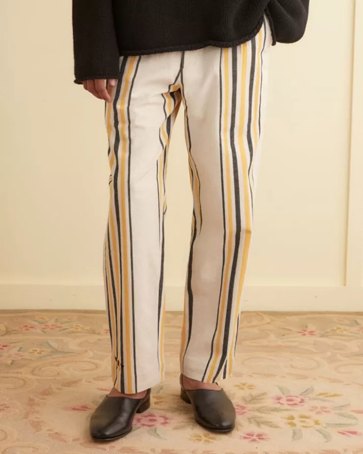 New BODE Namesake Stripe Trousers Ecru/Multi