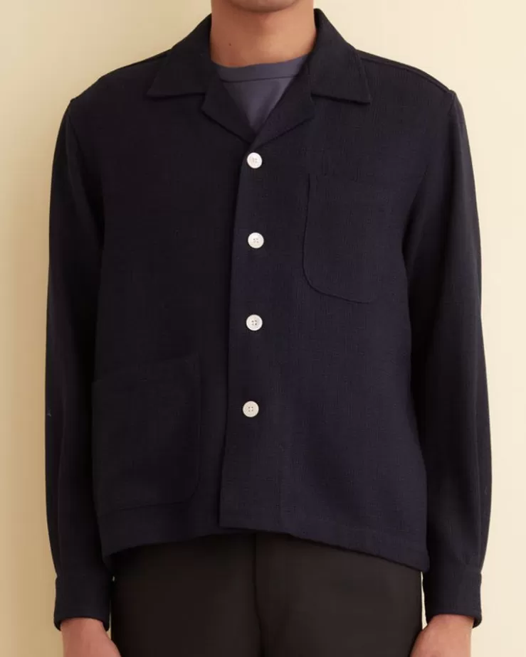 Hot BODE Net Long Sleeve Shirt Navy