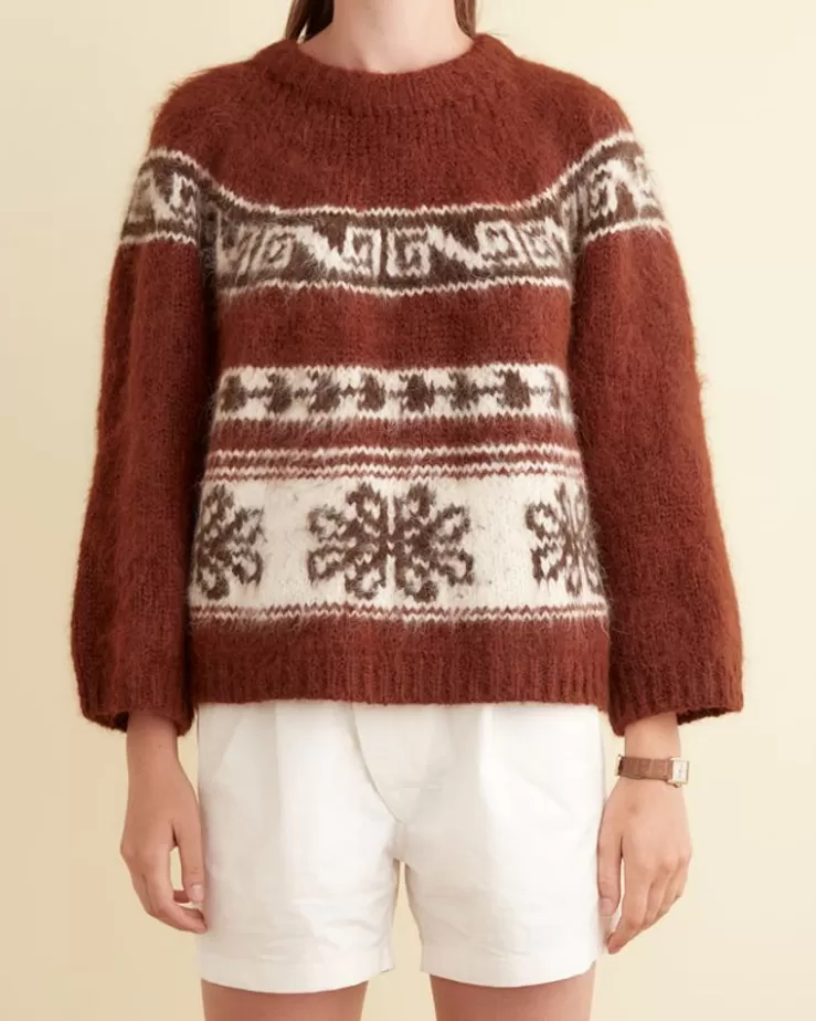 Shop BODE Nobska Sweater Brown