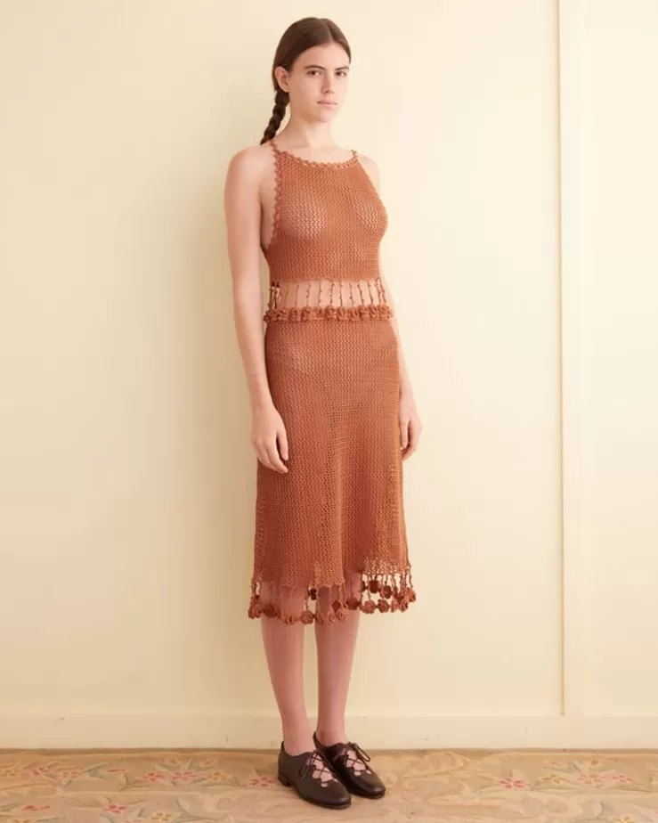 Discount BODE Posy Crochet Dress Brown