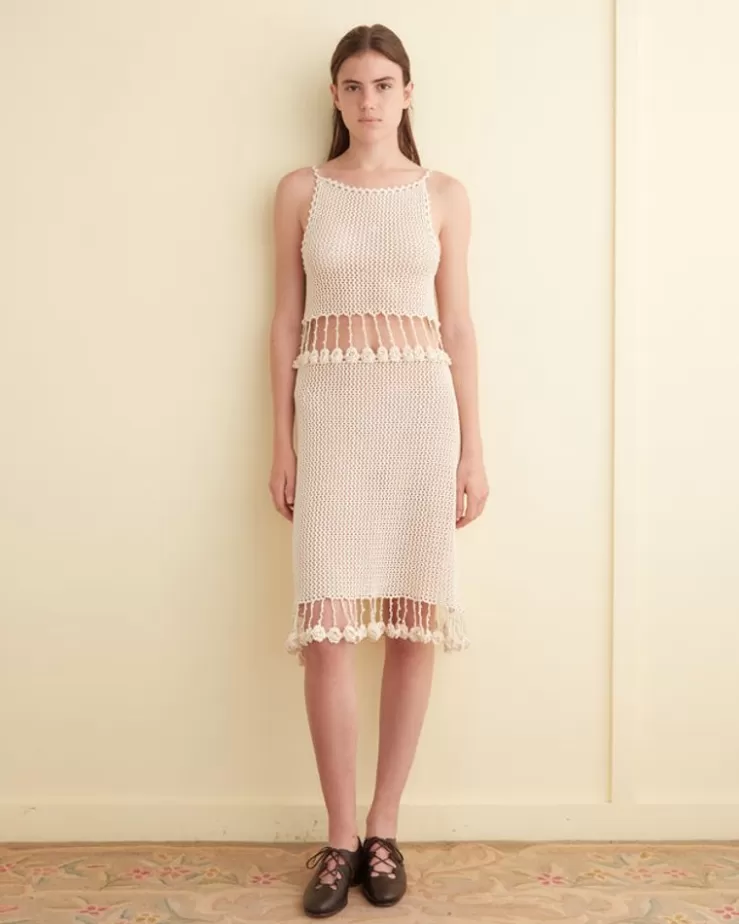 Best Sale BODE Posy Crochet Dress Cream