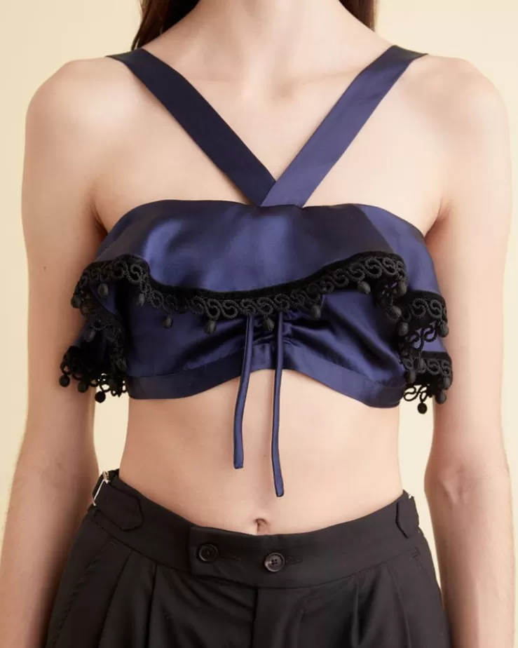 Cheap BODE Ruffle Bra Navy