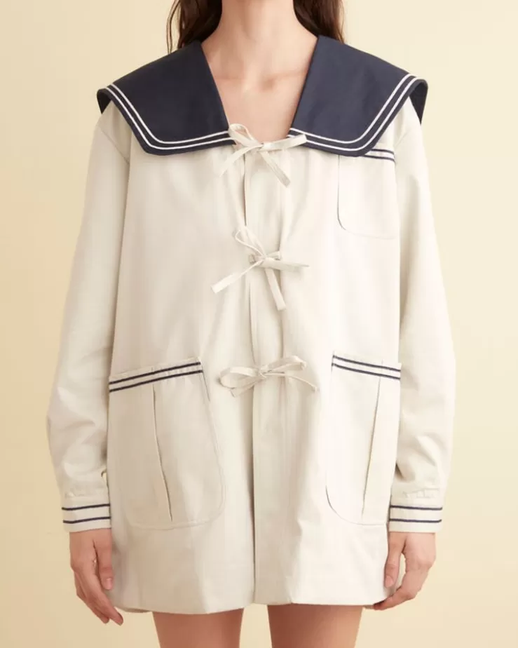 Outlet BODE Sailor Coat - Cream/Navy