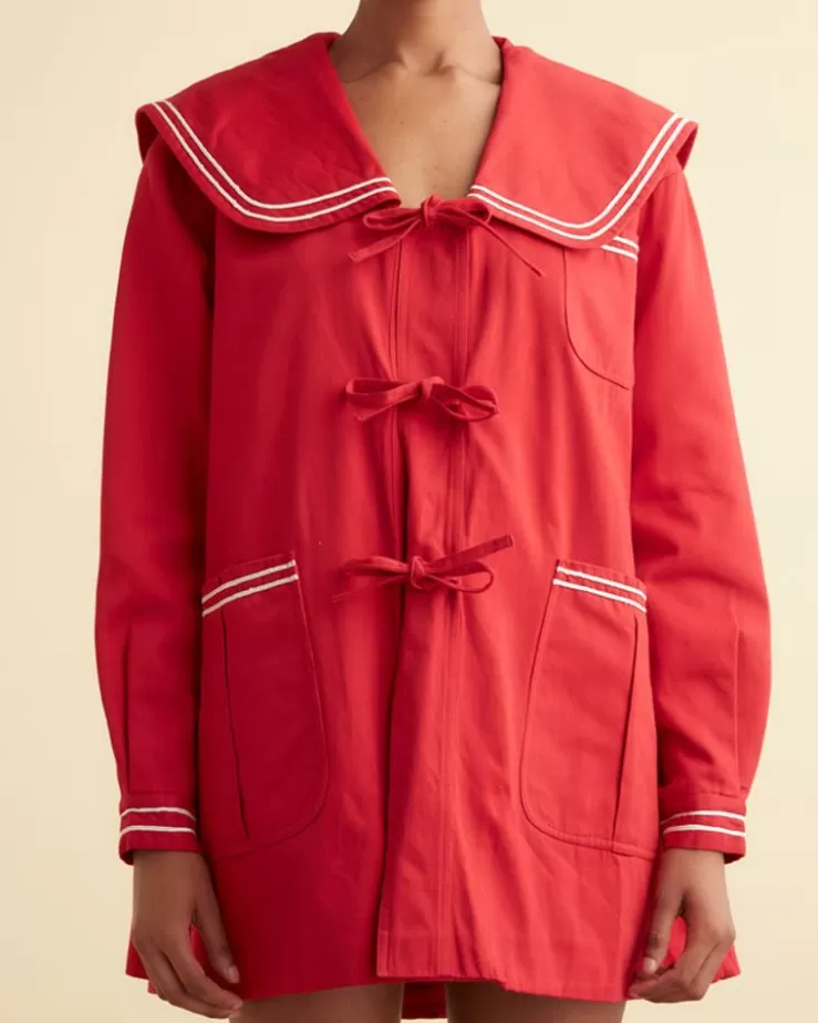 Cheap BODE Sailor Coat - Red