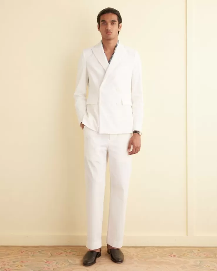 Online BODE Seersucker Double-Breasted Suit Jacket White