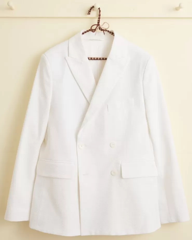 Online BODE Seersucker Double-Breasted Suit Jacket White