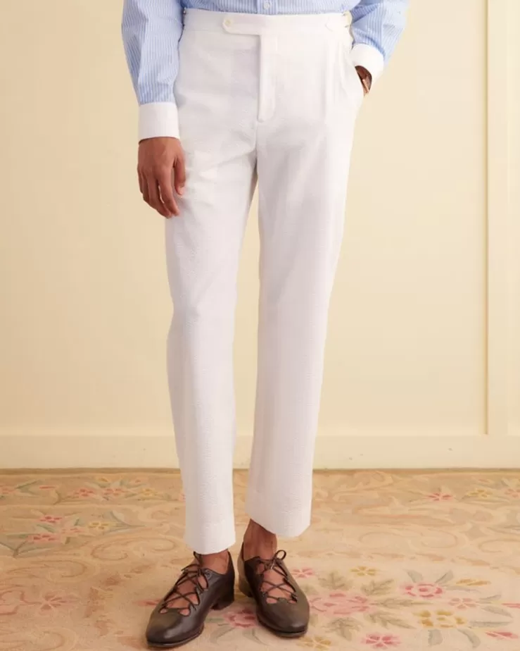 Online BODE Seersucker Suiting Trousers White