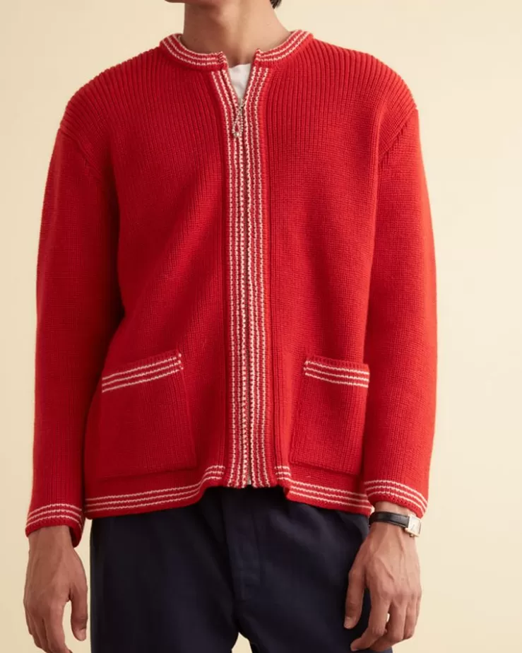 Online BODE Shaker Stitch Cardigan Red