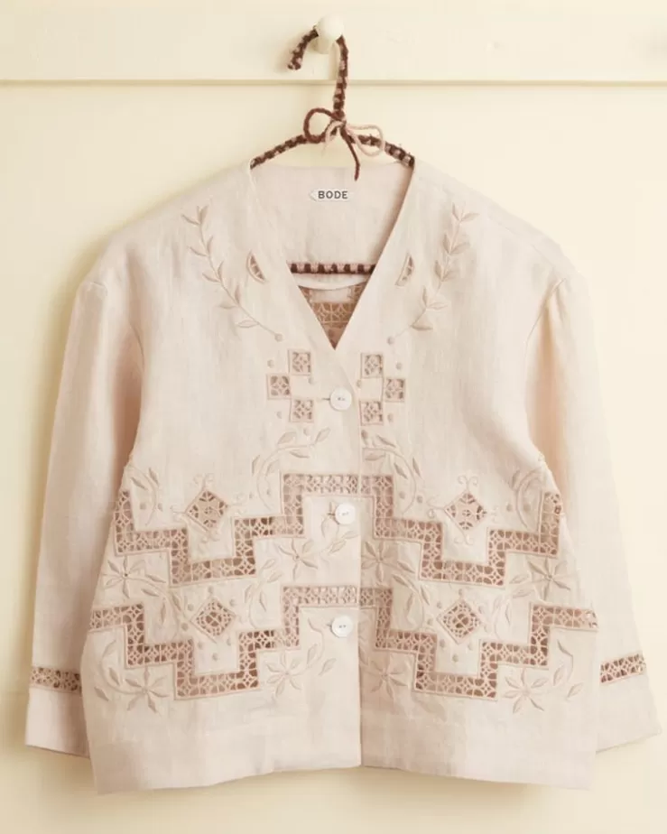 Discount BODE Step Cutwork Overshirt Cream