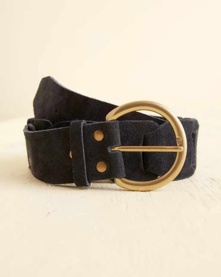 Shop BODE Suede Link Belt Navy