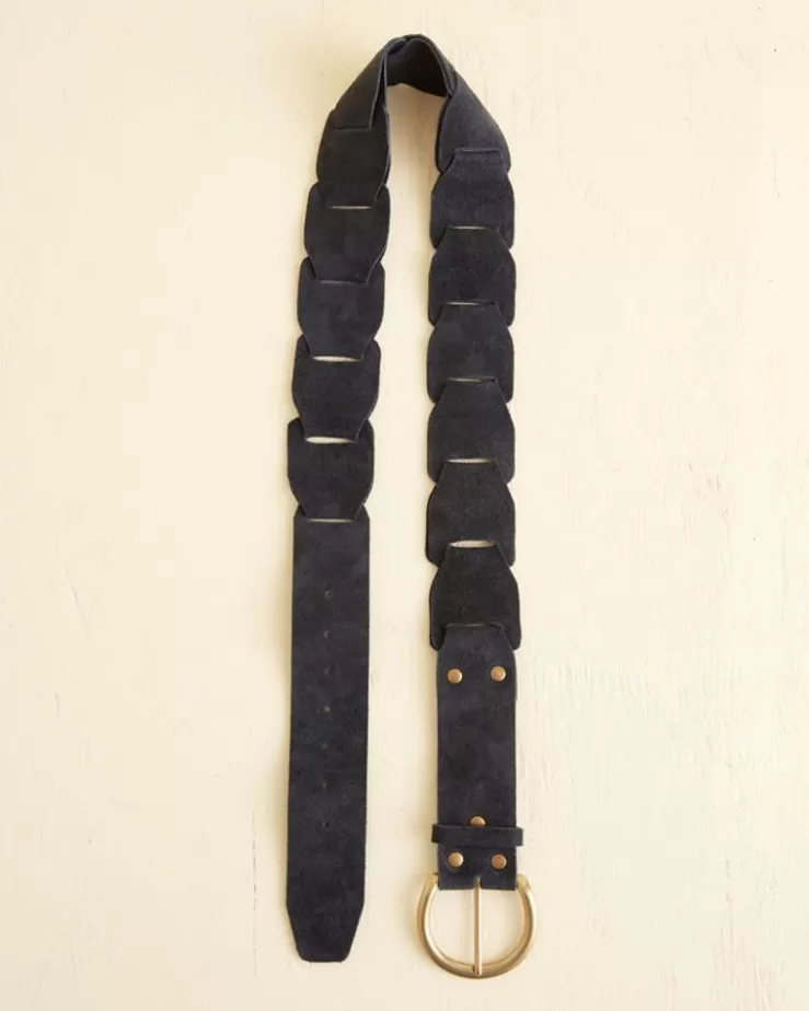 Shop BODE Suede Link Belt Navy