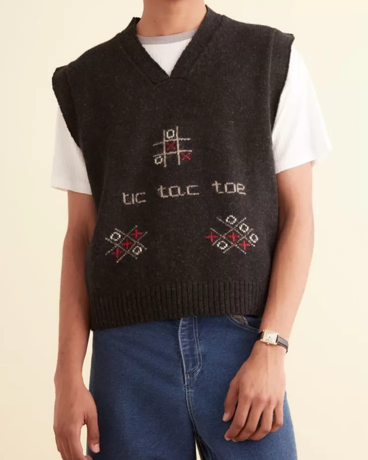 Best Sale BODE Tic Tac Toe Vest Charcoal