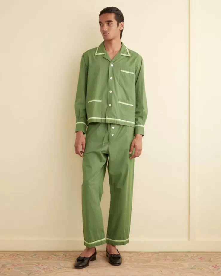 Discount BODE Top Sheet Long Sleeve Shirt Green