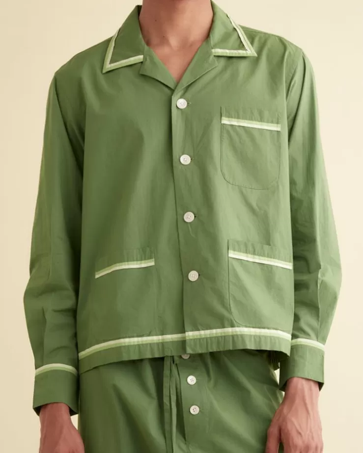 Discount BODE Top Sheet Long Sleeve Shirt Green