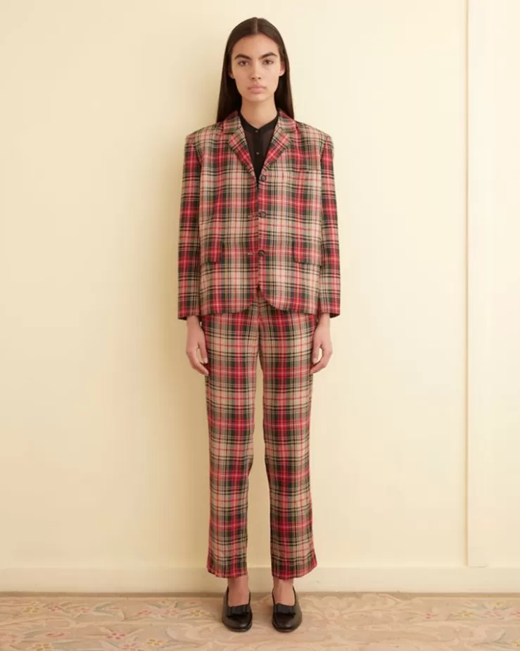 Cheap BODE Truro Plaid Suit Jacket Red