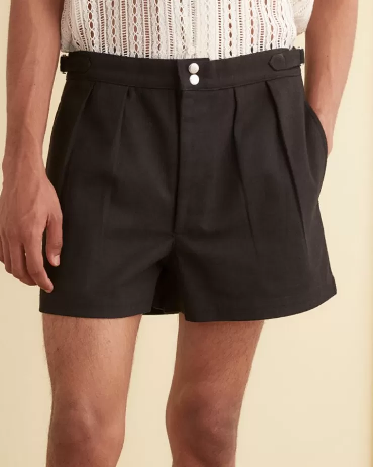 Cheap BODE Twill Snap Shorts Black